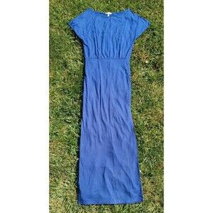 Victoria's Secret Blue Modal Maxi Dress Small Petite Cap Sleeve Stretch Small